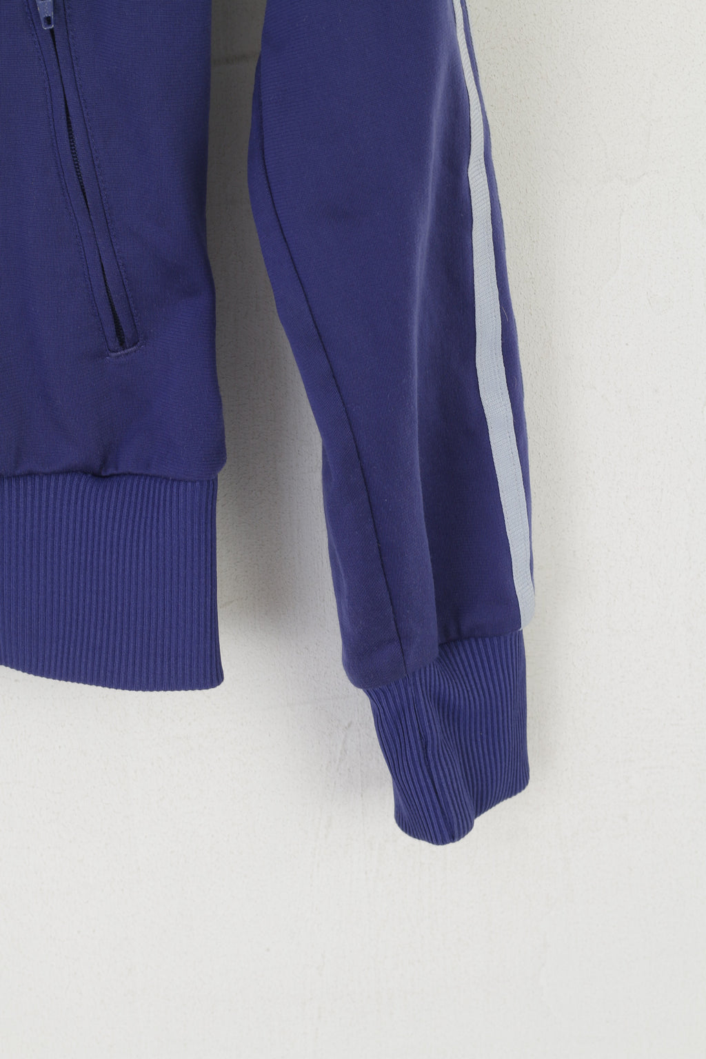 Felpa Adidas da donna 34 XS viola retrò lucida con cerniera intera Activewear Track Top