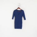 Marciano Los Angeles Femmes 2 S Mini Robe Marine Stretch Viscose Tricot Col V
