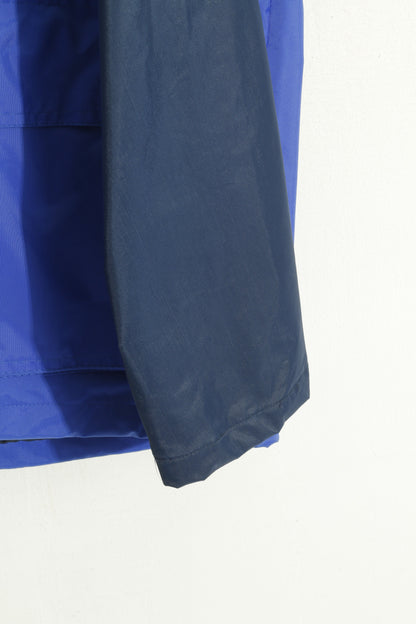 Giacca da uomo Trespass M in nylon blu da vela per esterni con cappuccio nascosto impermeabile