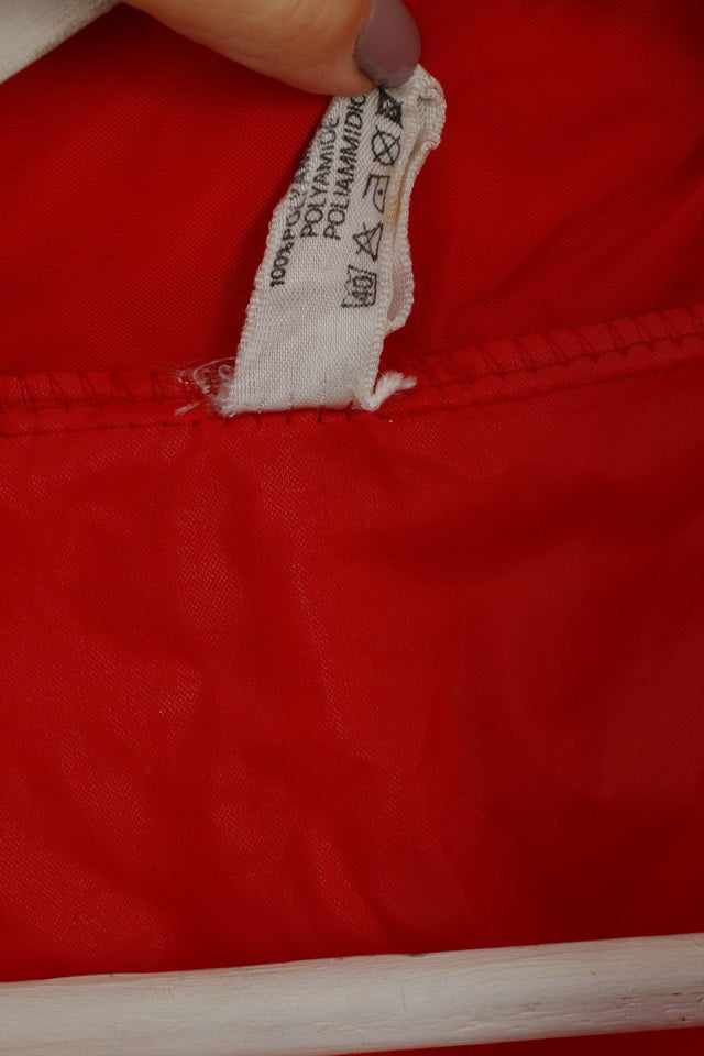 Giacca antipioggia da uomo Rea 52/54 L, parte superiore con cappuccio nascosto impermeabile in nylon rosso