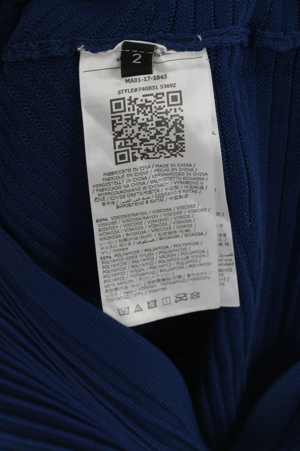 Marciano Los Angeles Women 2 S Mini Dress Navy Stretch Viscose Knit V Neck