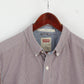 Levi's Mens L Casual Shirt Blue Red Striped Cotton Standard Fit Long Sleeve