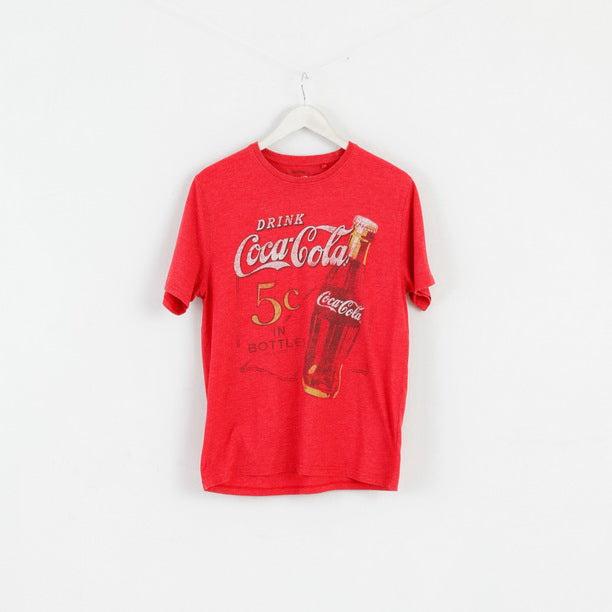 George Coca Cola Mens M T-Shirt Red Cotton Blend Classic Top Crew Neck