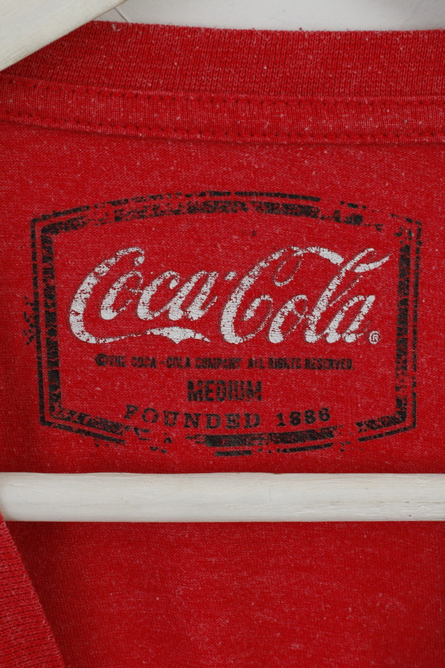 George Coca Cola Mens M T-Shirt Red Cotton Blend Classic Top Crew Neck