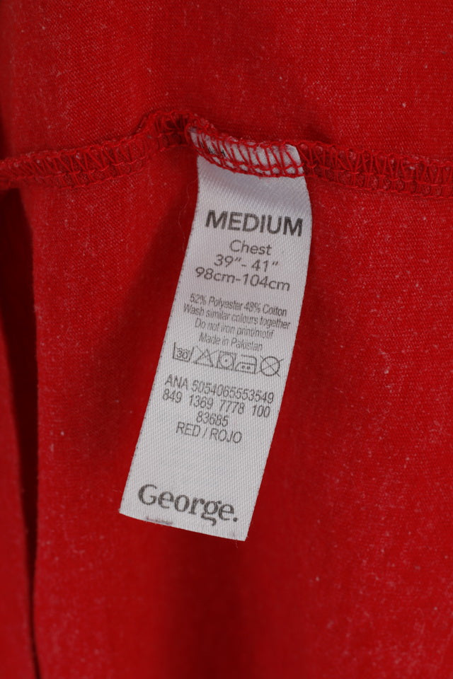 George Coca Cola Mens M T-Shirt Red Cotton Blend Classic Top Crew Neck