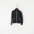 Nike Youth L 12-14 Age Sweatshirt Black Shiny Vintage Full Zipper Activewear Top