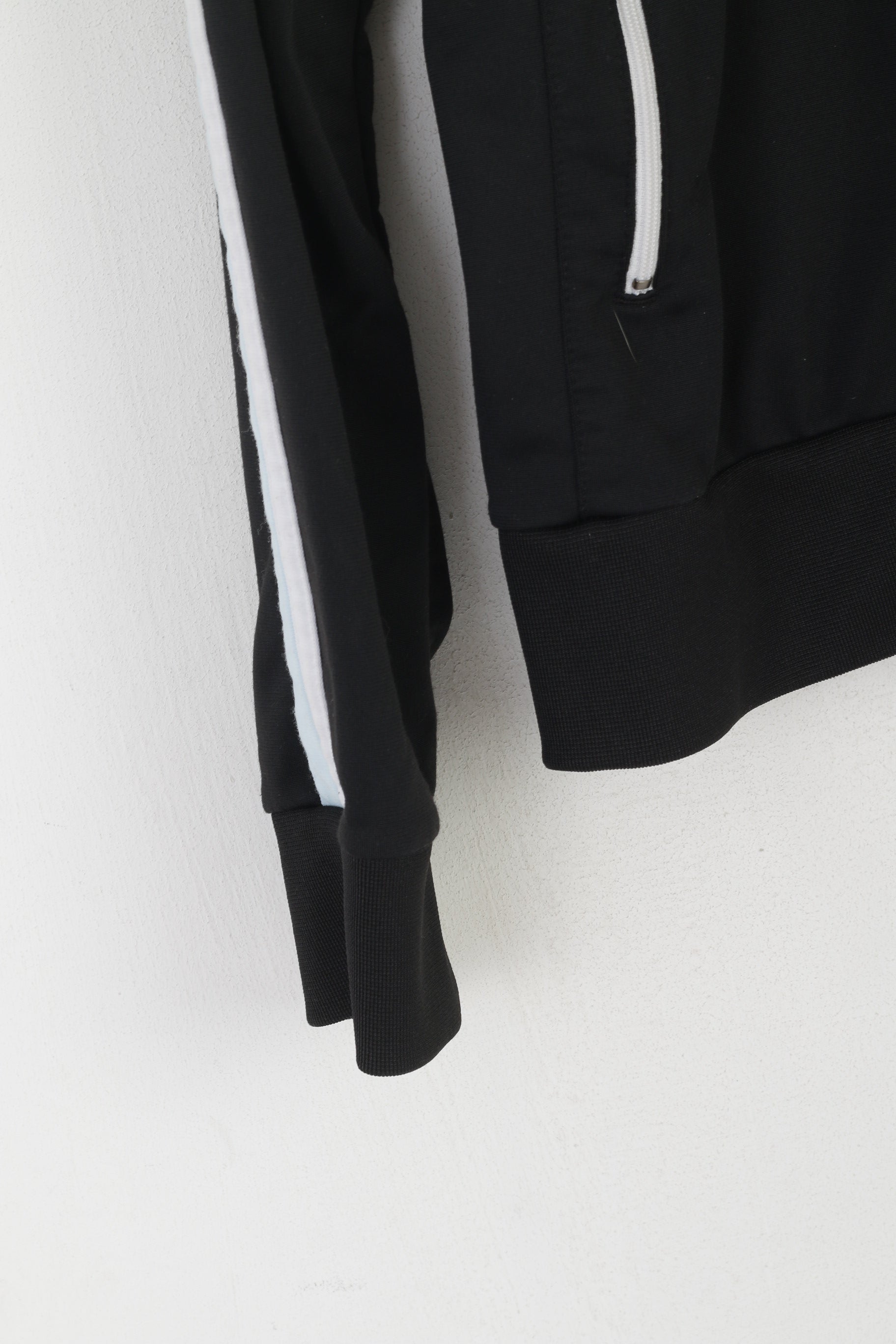 Nike Youth L 12-14 Age Sweatshirt Black Shiny Vintage Full Zipper Activewear Top