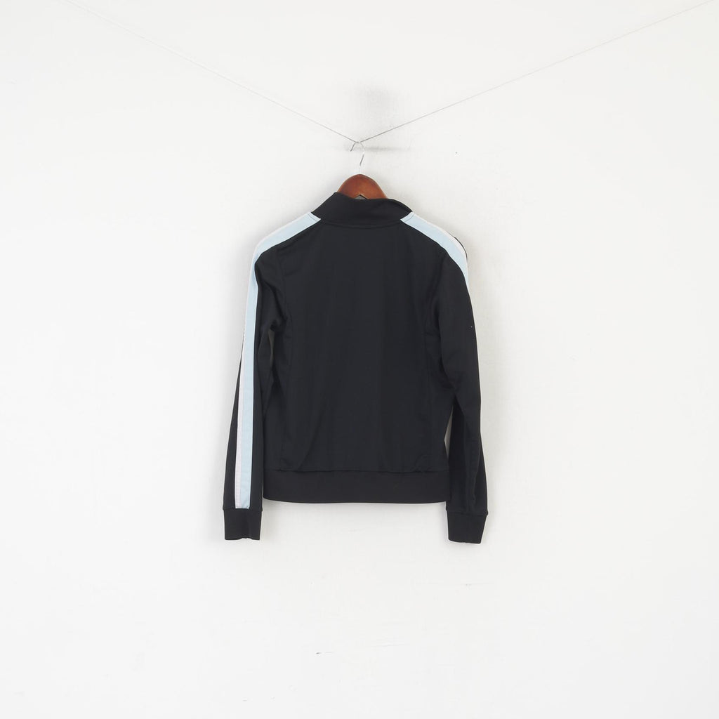 Felpa Nike Youth L 12-14 anni Felpa nera lucida vintage con cerniera intera Top sportivo