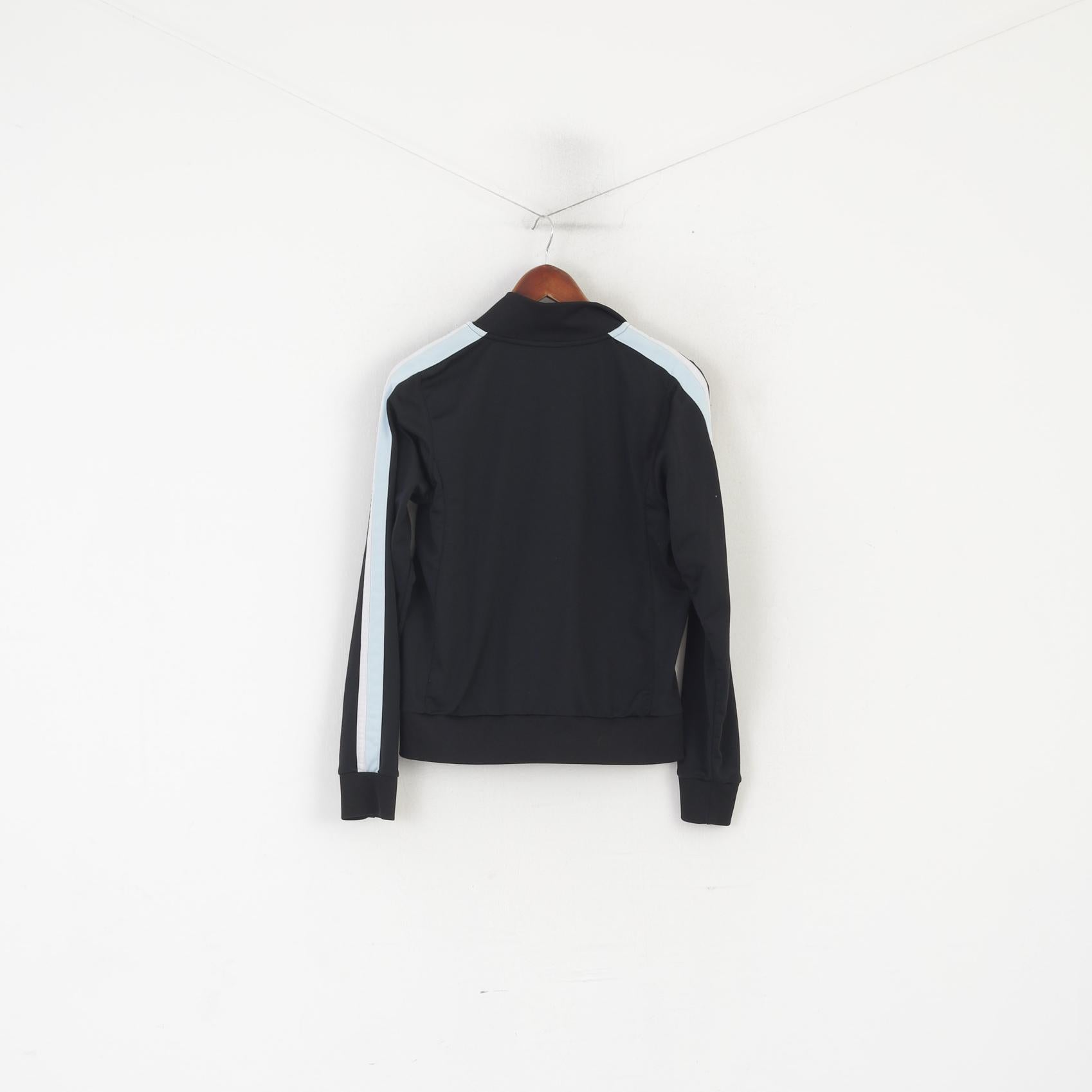 Felpa Nike Youth L 12-14 anni Felpa nera lucida vintage con cerniera intera Top sportivo