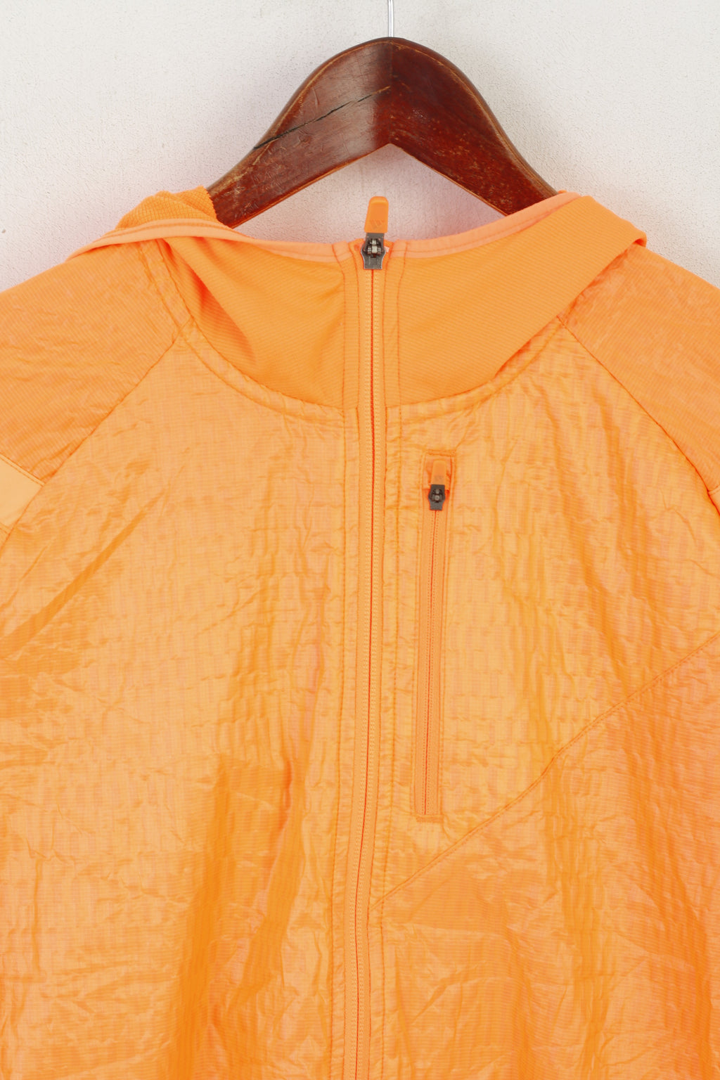 Adidas Running Femme L Veste Néon Orange Léger Zip Up Activewear Top