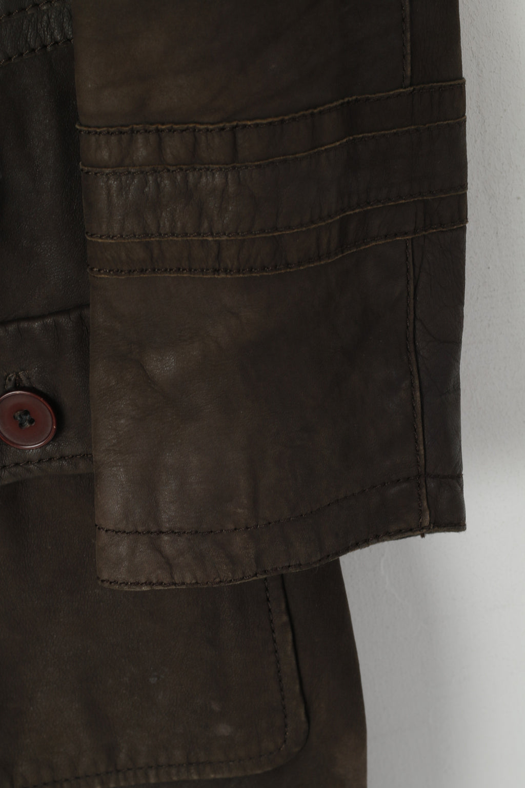 Giacca Brandtex da donna 14 40 M. Top vintage monopetto in morbida pelle marrone