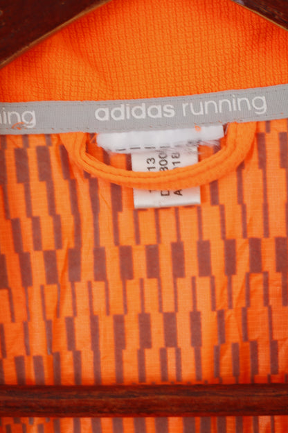 Adidas Running Donna L Giacca Neon Orange Leggera Zip Up Activewear Top