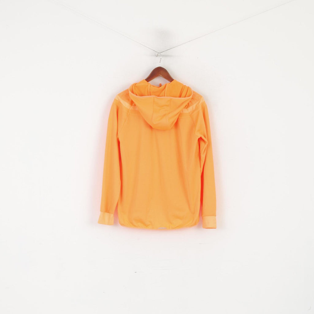 Adidas Running Femme L Veste Néon Orange Léger Zip Up Activewear Top
