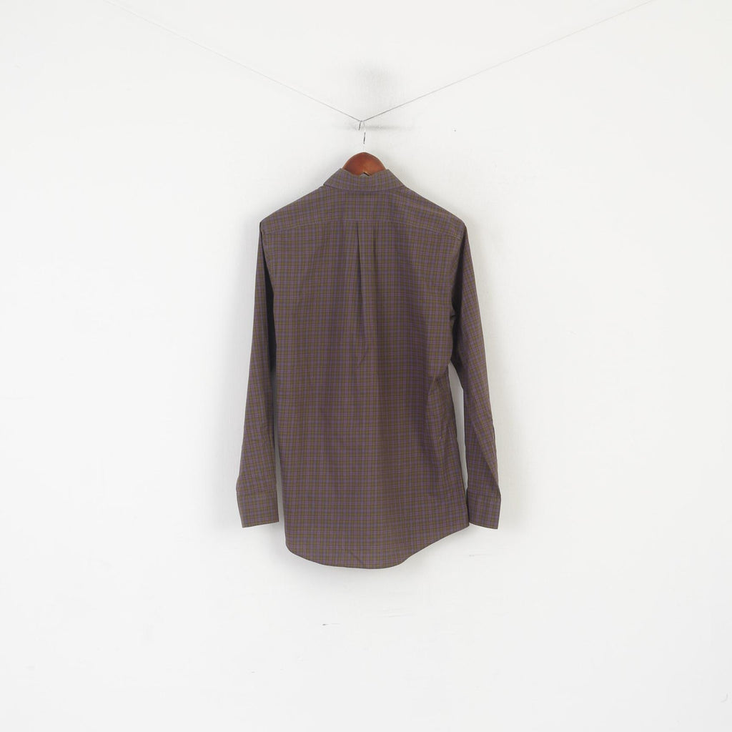 Lauren Ralph Lauren Men M Casual Shirt Purple Green Check Fitted Non Iton Top