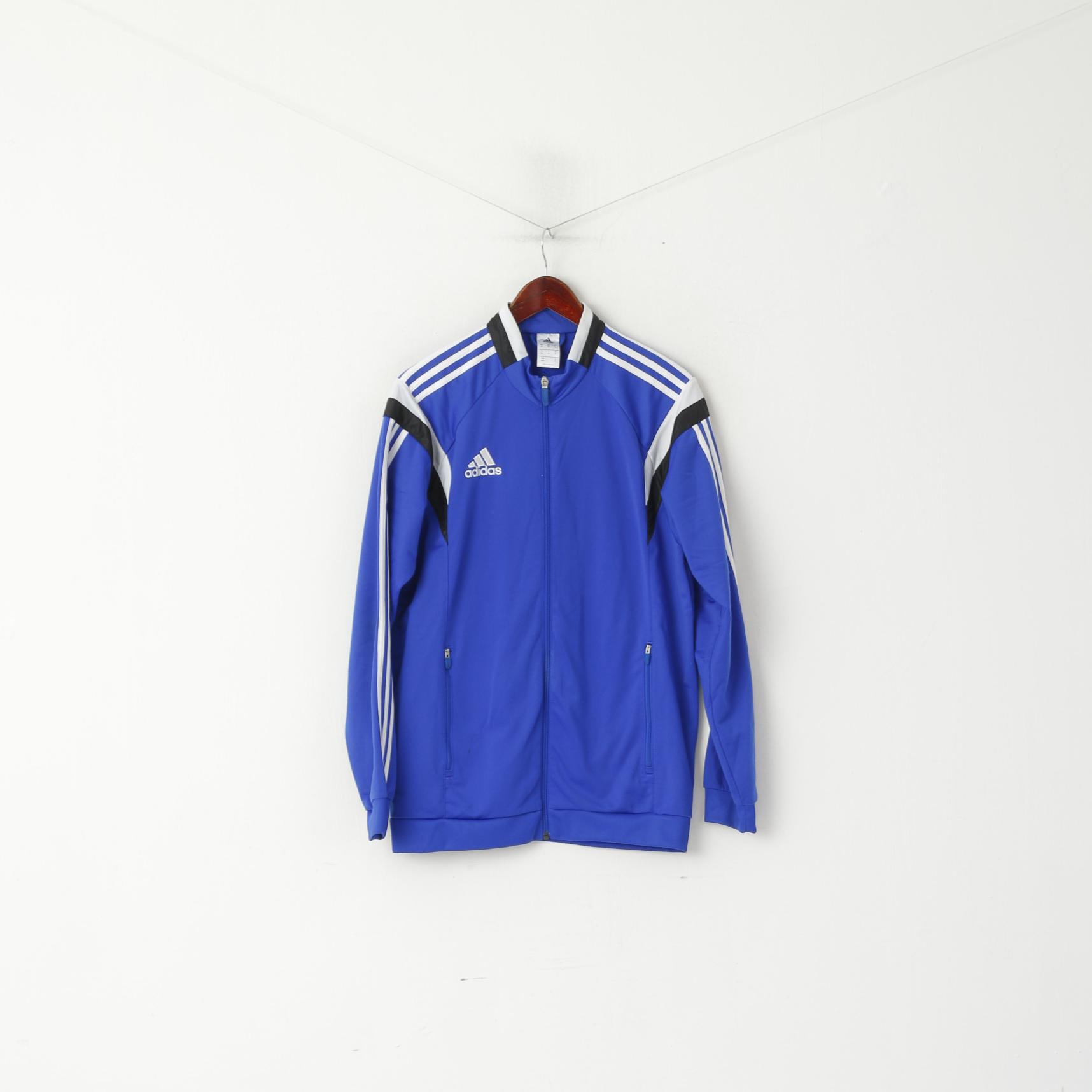 Adidas Men M Sweatshirt Bleu Brillant Rétro Full Zipper Sport Training Track Top