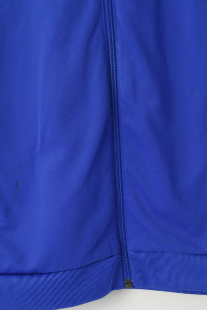 Felpa Adidas da uomo M Felpa blu lucida retrò con cerniera intera Sport Training Track Top