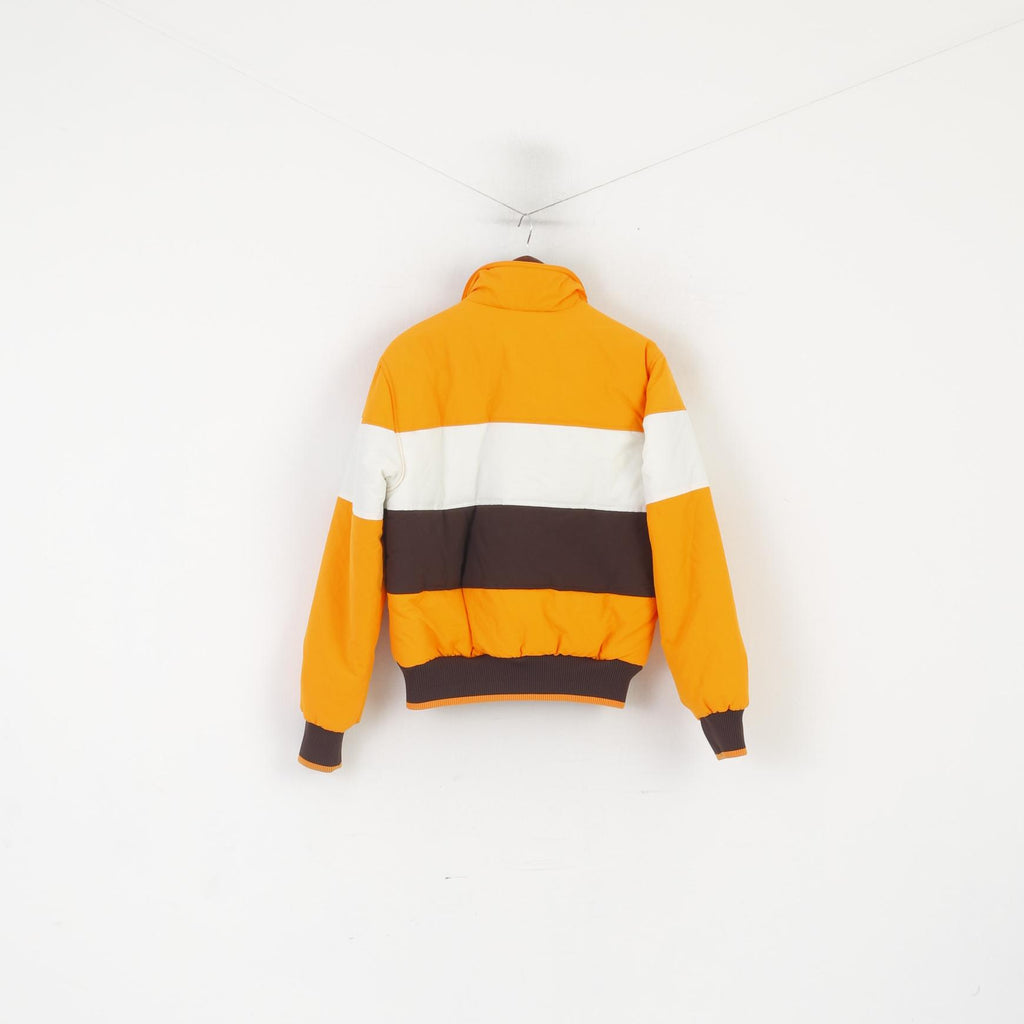 Gsus Sindustries Veste M pour femme en nylon orange rembourré avec fermeture éclair complète imperméable