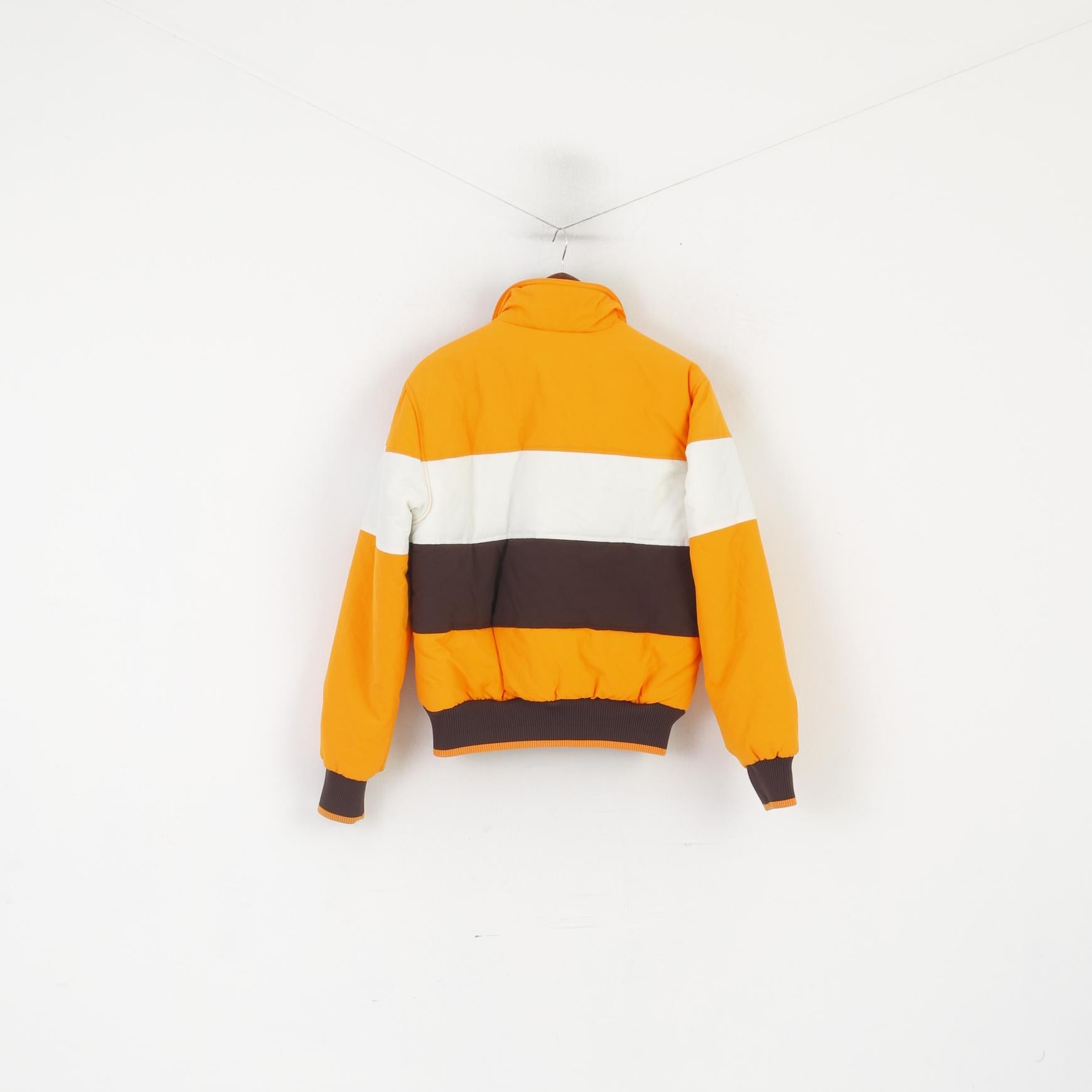 Gsus Sindustries Veste M pour femme en nylon orange rembourré avec fermeture éclair complète imperméable