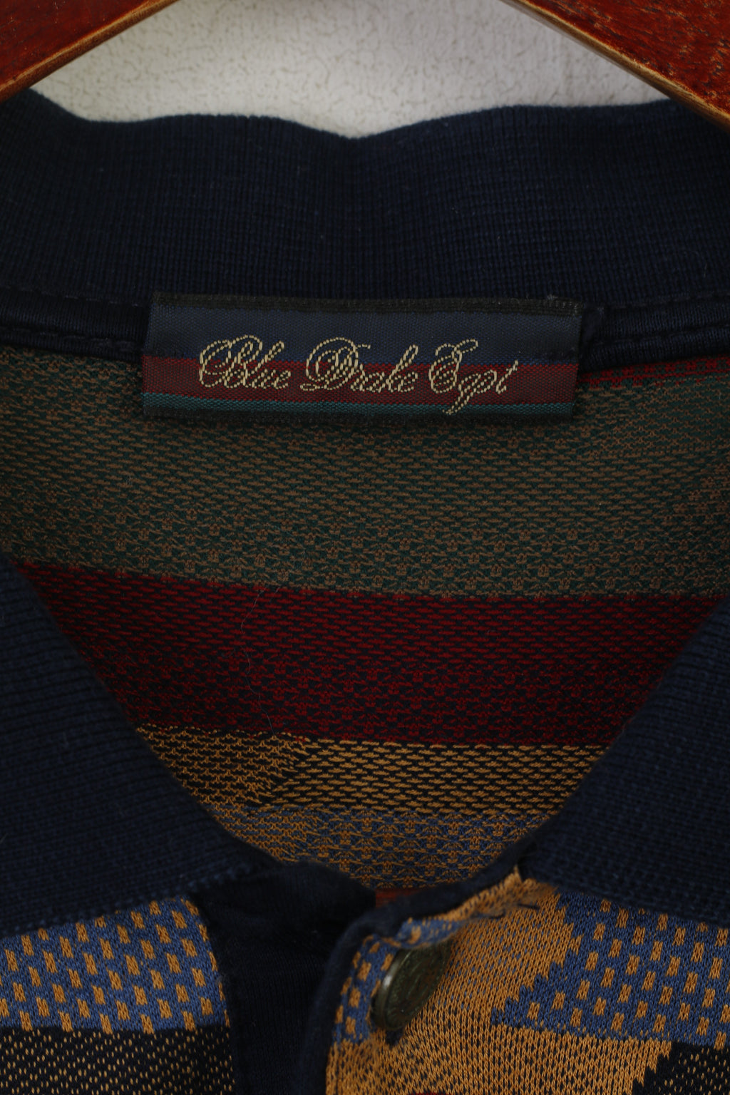 Blue Drake Dept Men XXL Polo Shirt Multicoloured Cotton Made in Italy Vintage Top