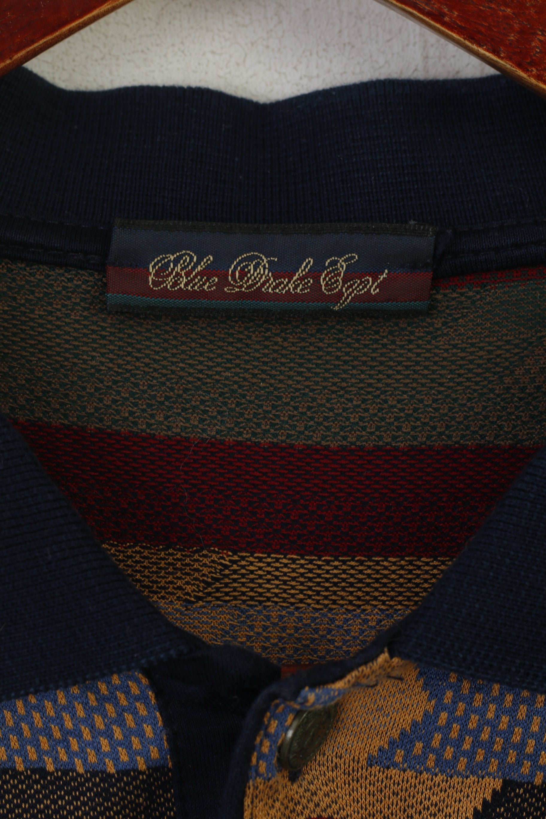 Blue Drake Dept Men XXL Polo Shirt Multicoloured Cotton Made in Italy Vintage Top