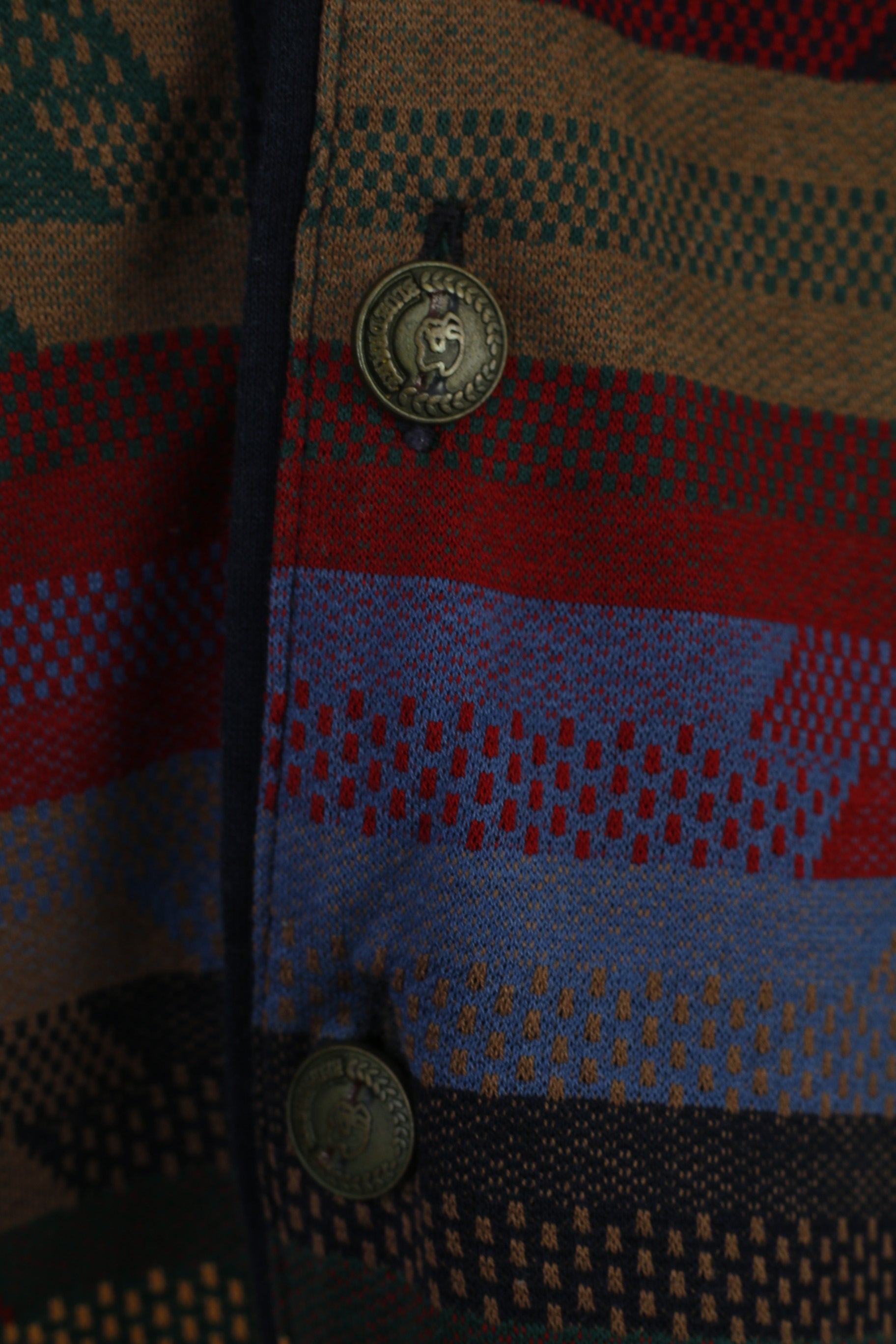 Blue Drake Dept Men XXL Polo Shirt Multicoloured Cotton Made in Italy Vintage Top