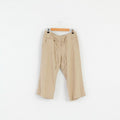 Next Petite Womens 36 8 S Capri Pants Beige Linen Blend Summer Trousers