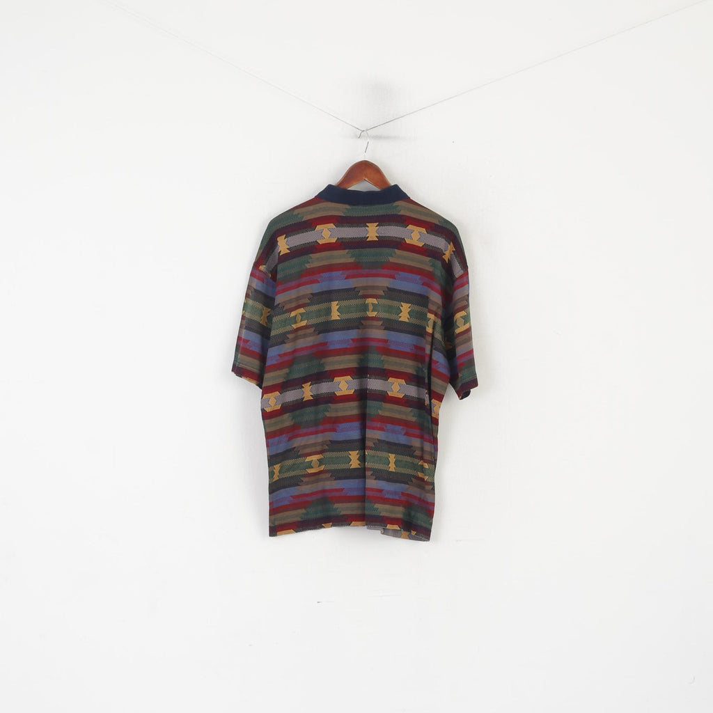 Blue Drake Dept Men XXL Polo Shirt Multicoloured Cotton Made in Italy Vintage Top