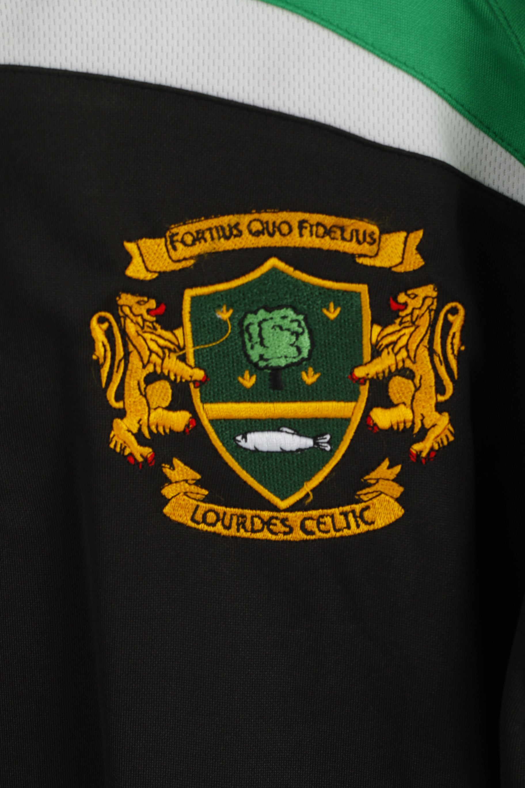 O' Neills Men XL Sweatshirt Green Lourdes Celtic Football Club Zip Neck Sport Top