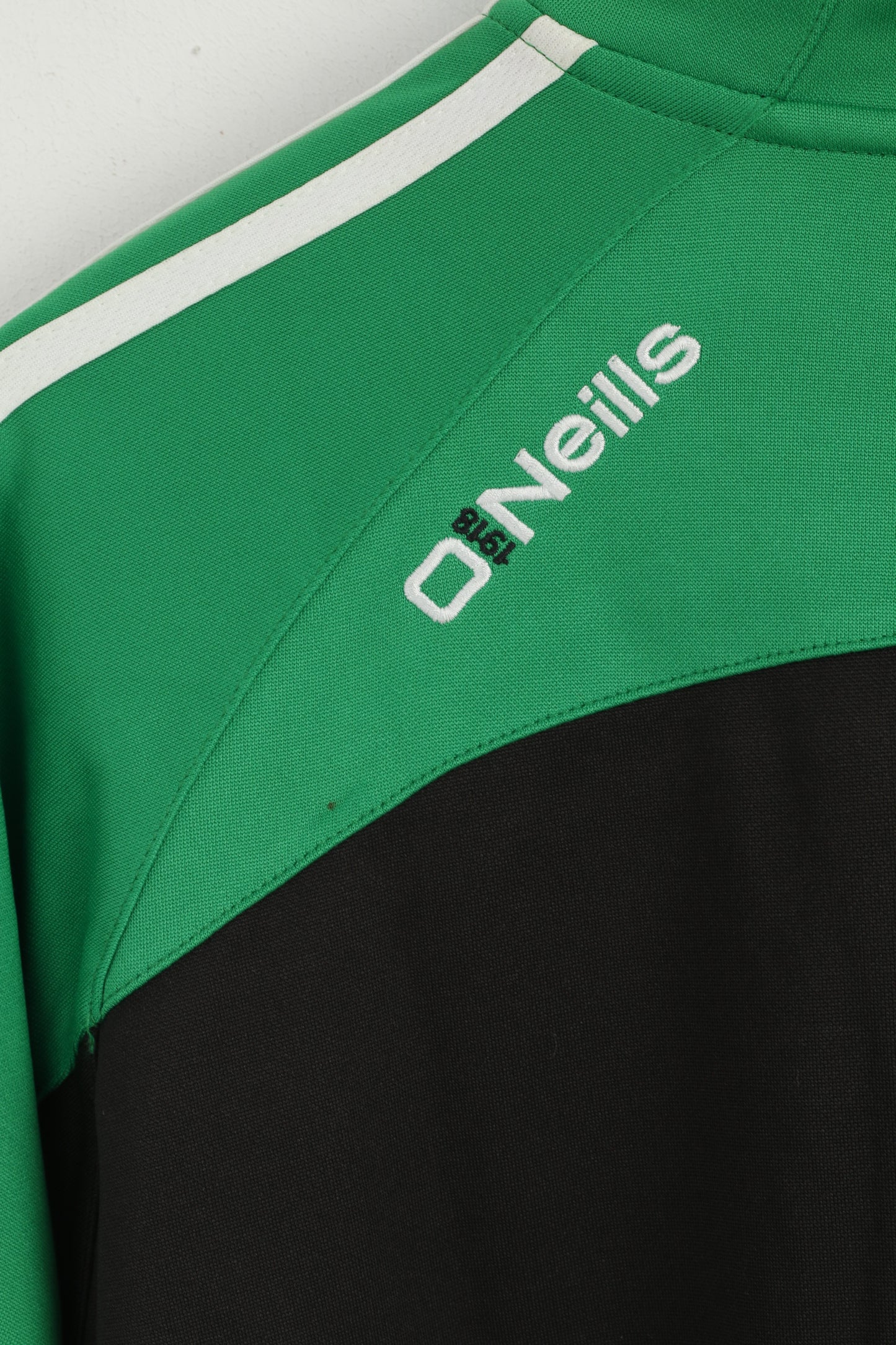 Felpa XL da uomo O' Neills verde Lourdes Celtic Football Club Top sportivo con zip e collo