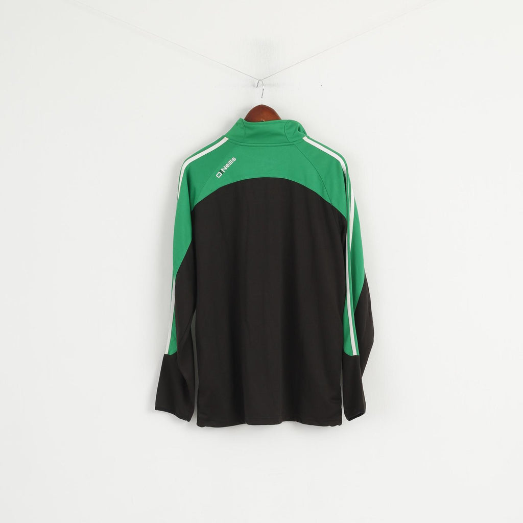 O' Neills Men XL Sweatshirt Green Lourdes Celtic Football Club Zip Neck Sport Top
