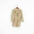 KIT Femme 12 38 M Veste Cuir Beige Vintage Double Boutonnage Haut Classique