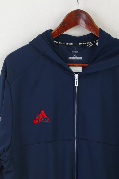 Adidas Team Men XL Sweatshirt Navy Climalite LTA Tennis For Britain Sport Track Top
