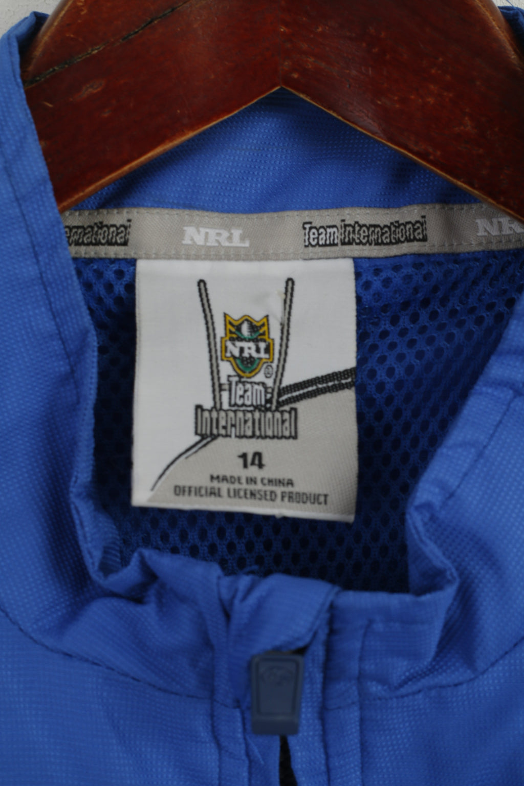 NRL Team International Youth 14 Age Jacket Blue Bulldogs Rugby Zip Up Sport Top