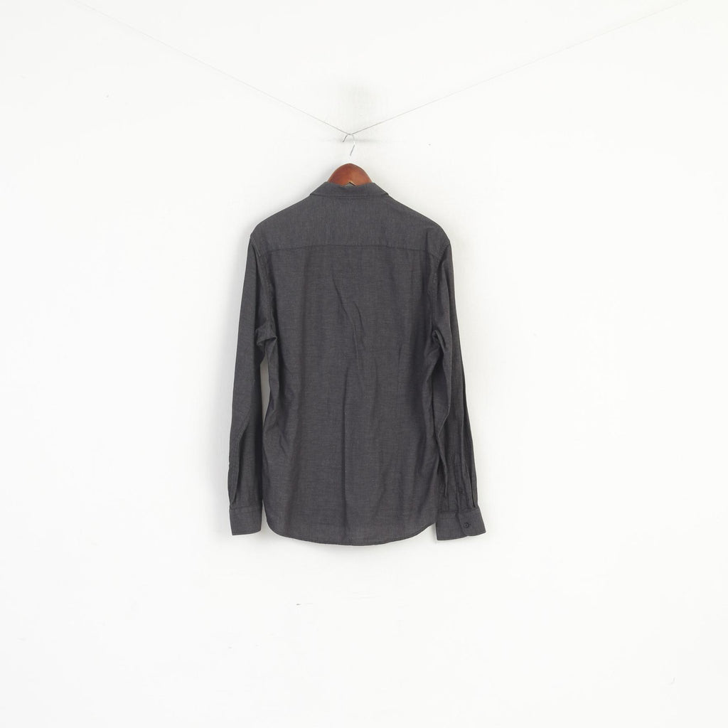 Medicine Men XL Casual Shirt Navy Cotton Slim Fit Long Sleeve Top