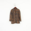 Jazz by Norcon Femme 36 M Veste Marron Cuir Vintage Oversize Rétro Top