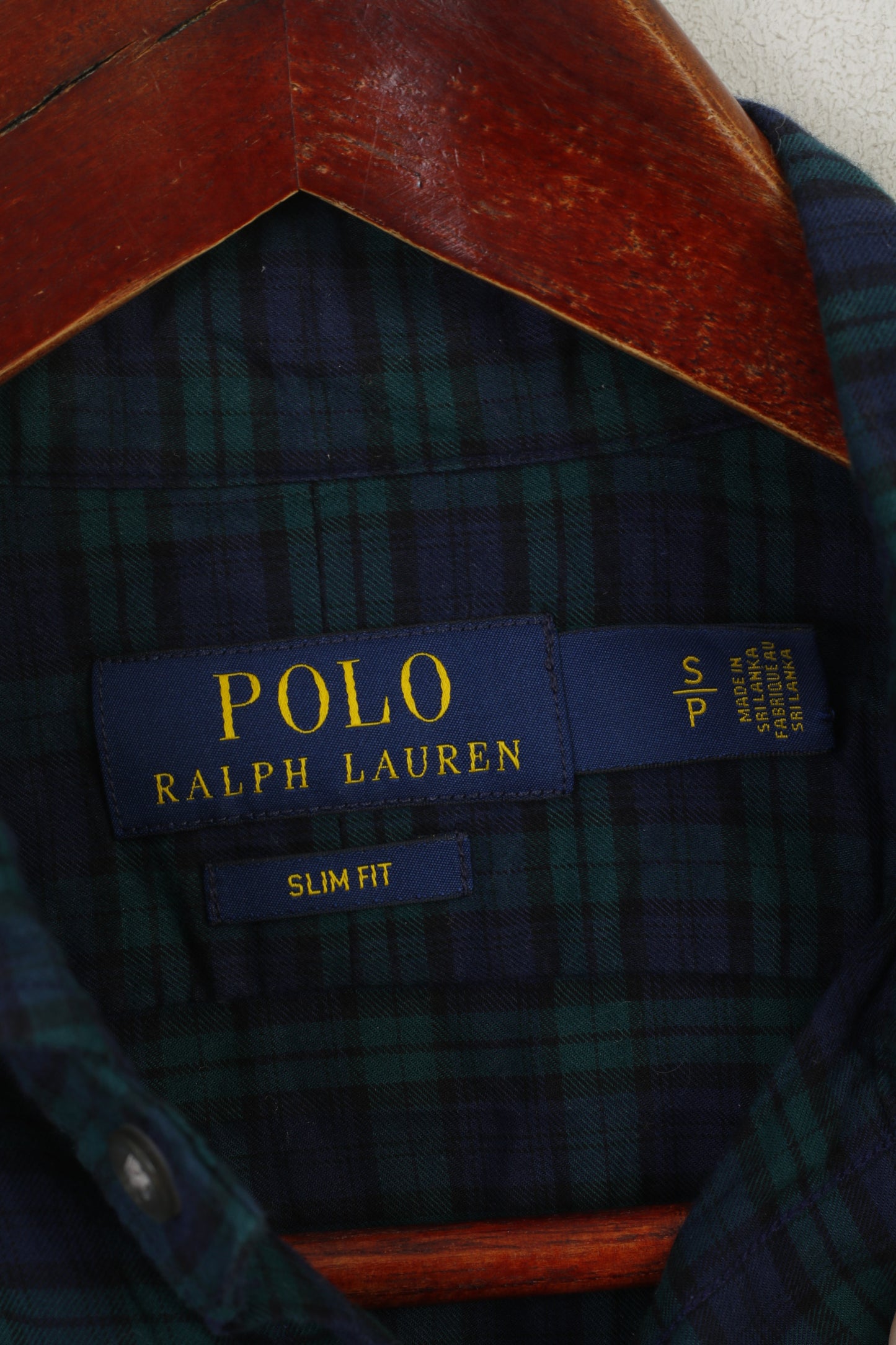 Polo Ralph Lauren Men S Casual Shirt Navy Cotton Check Slim Fit Long Sleeve Top