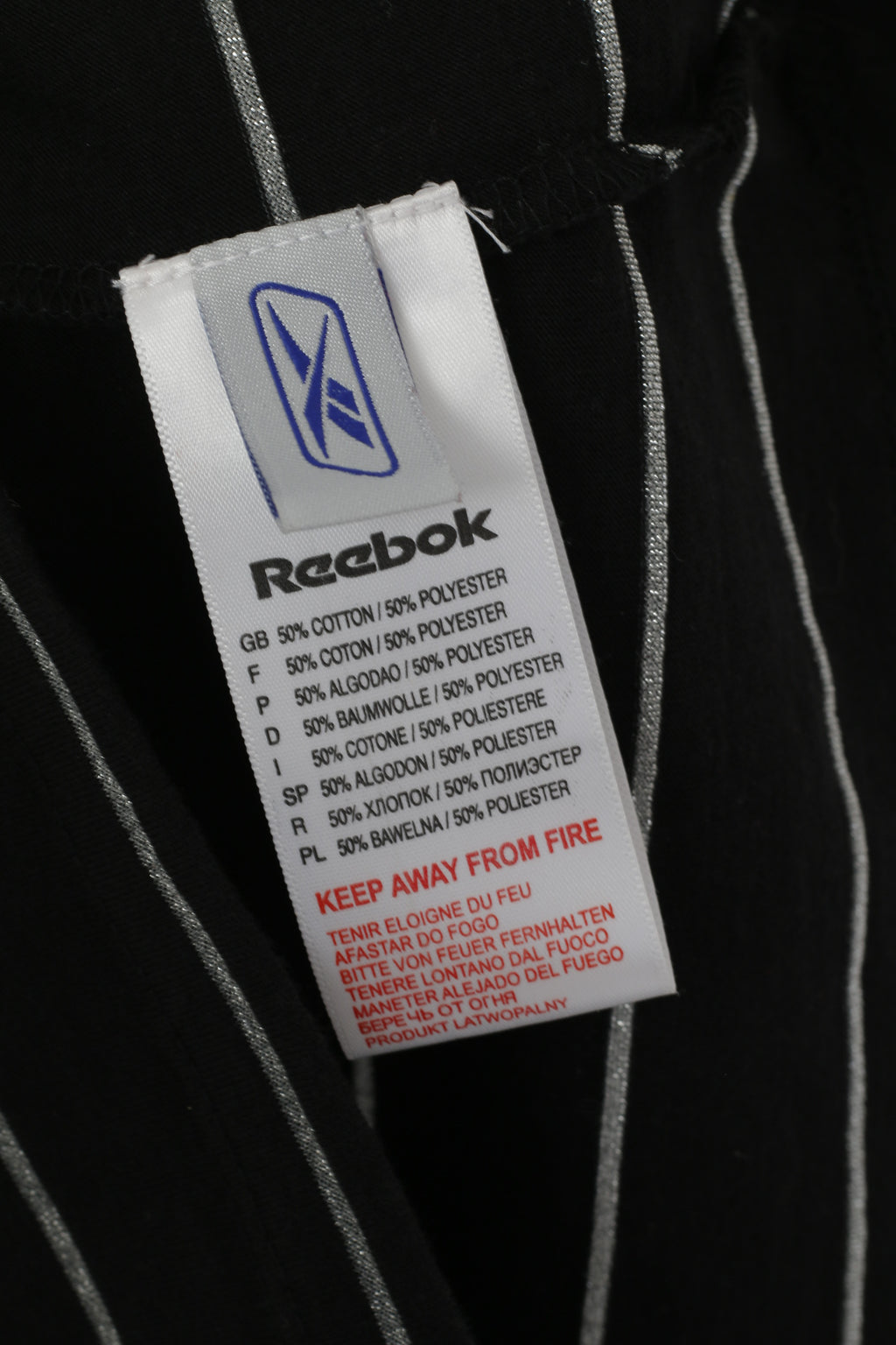 Reebok Femmes 12 M Chemise Noir Rayé Coton Activewear Sport Gym Top