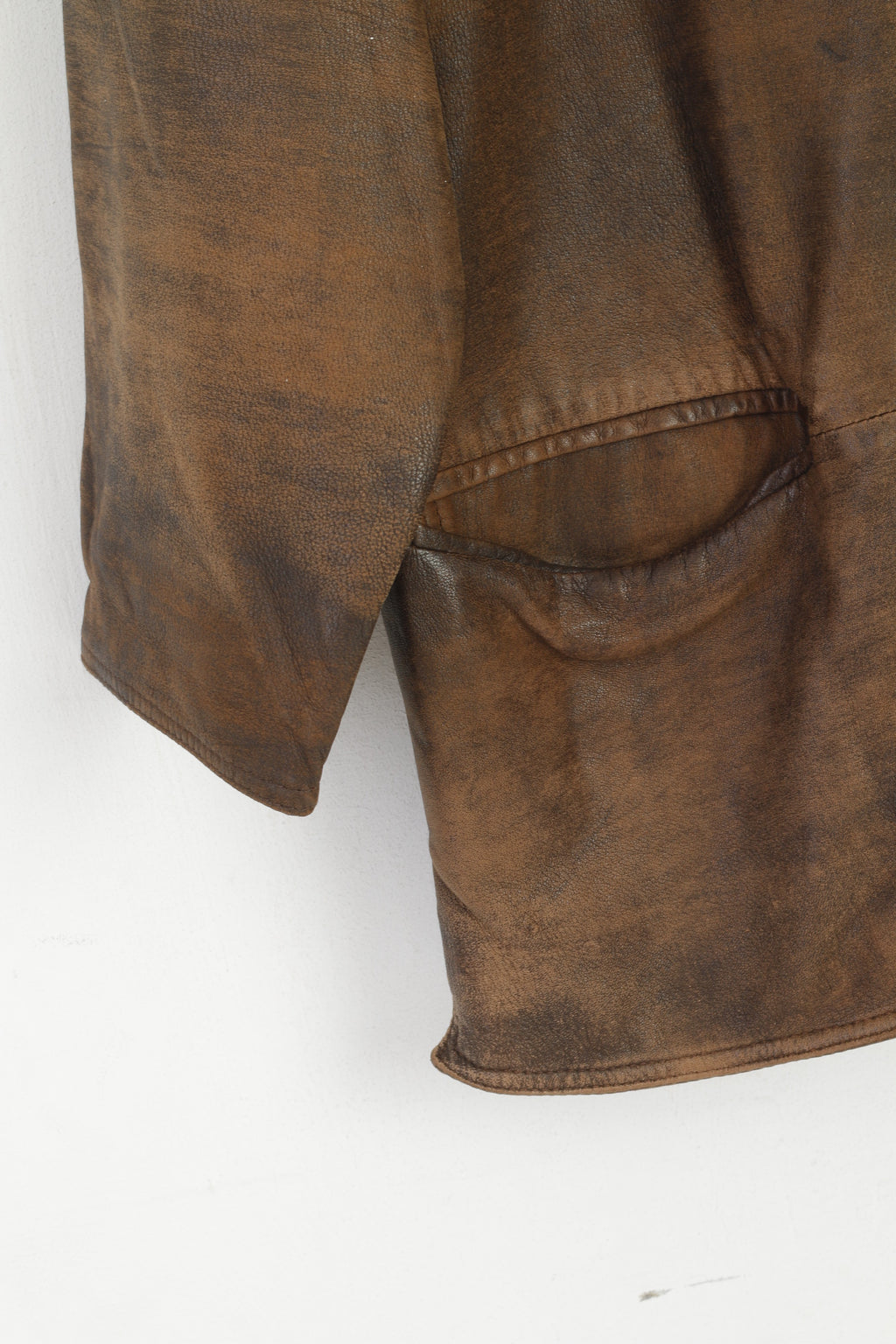 Jazz by Norcon Giacca da donna 36 M in pelle marrone vintage oversize retrò