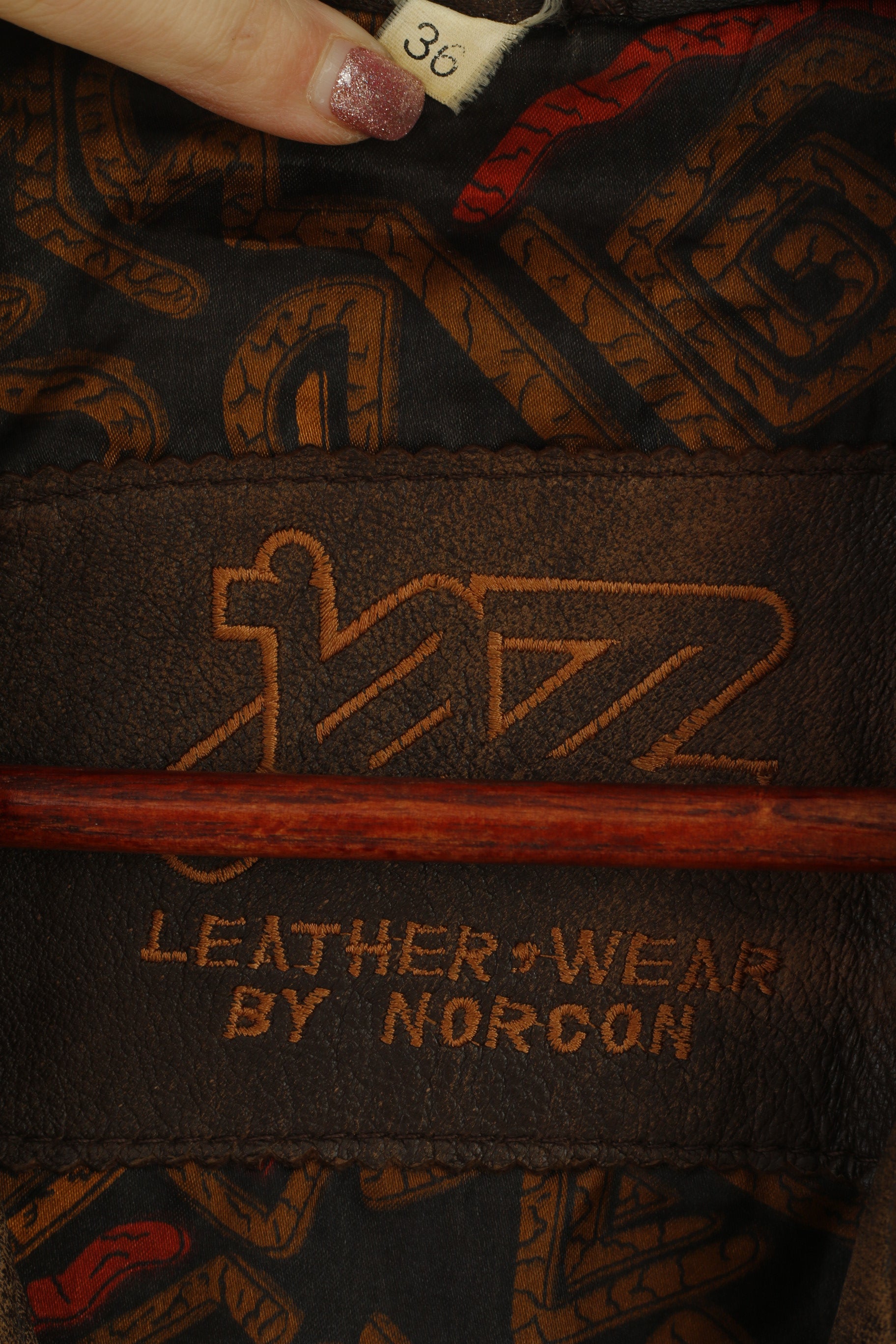 Jazz by Norcon Giacca da donna 36 M in pelle marrone vintage oversize retrò