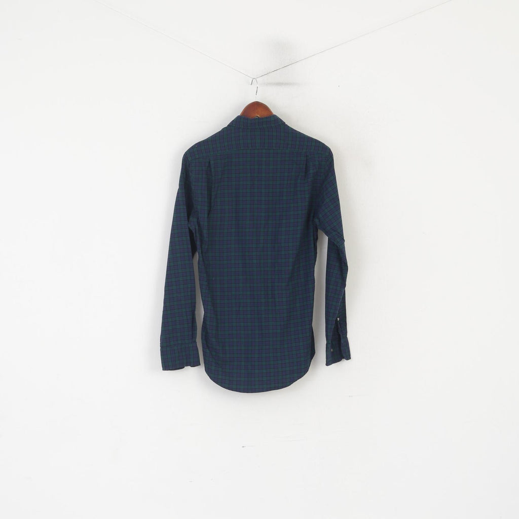 Polo Ralph Lauren Men S Casual Shirt Navy Cotton Check Slim Fit Long Sleeve Top