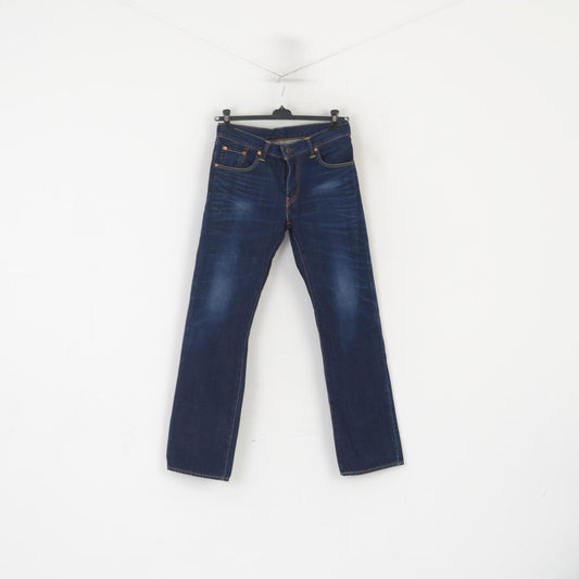Levi's Men 31 Jeans Pantalon Bleu Marine Denim 502 Vintage Droit Classique Japon Pantalon