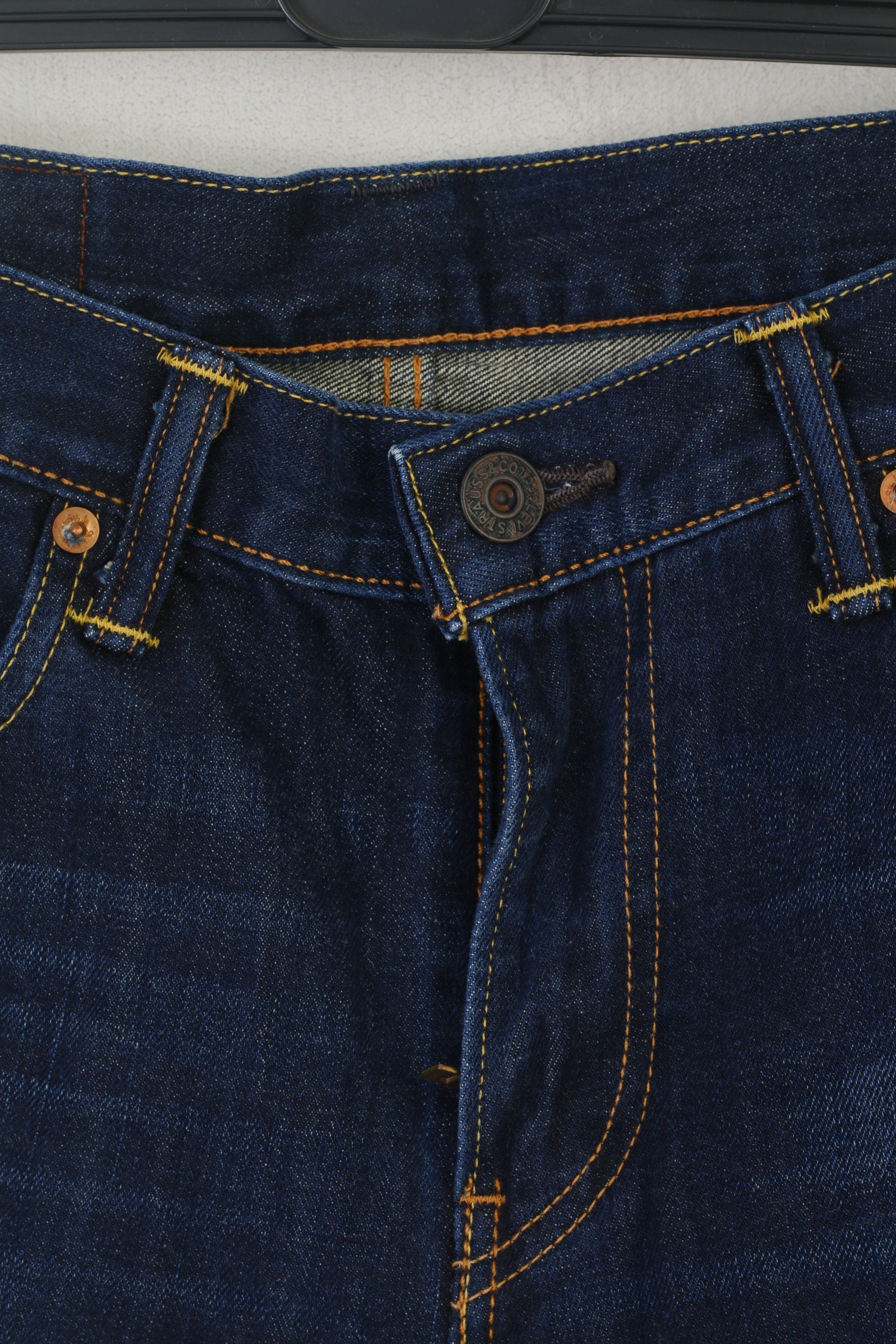 Levi's Men 31 Jeans Pantalon Bleu Marine Denim 502 Vintage Droit Classique Japon Pantalon