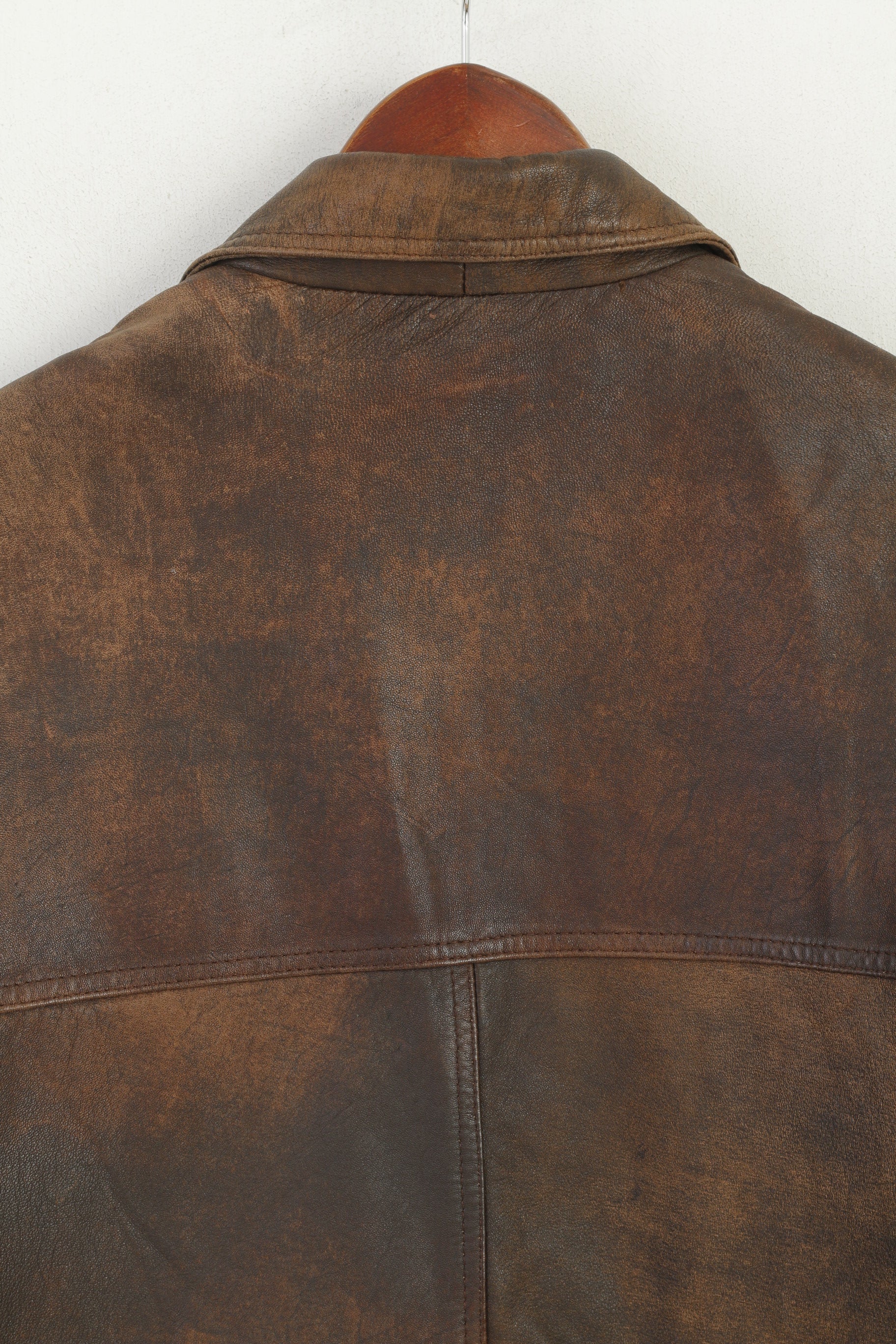 Jazz by Norcon Giacca da donna 36 M in pelle marrone vintage oversize retrò