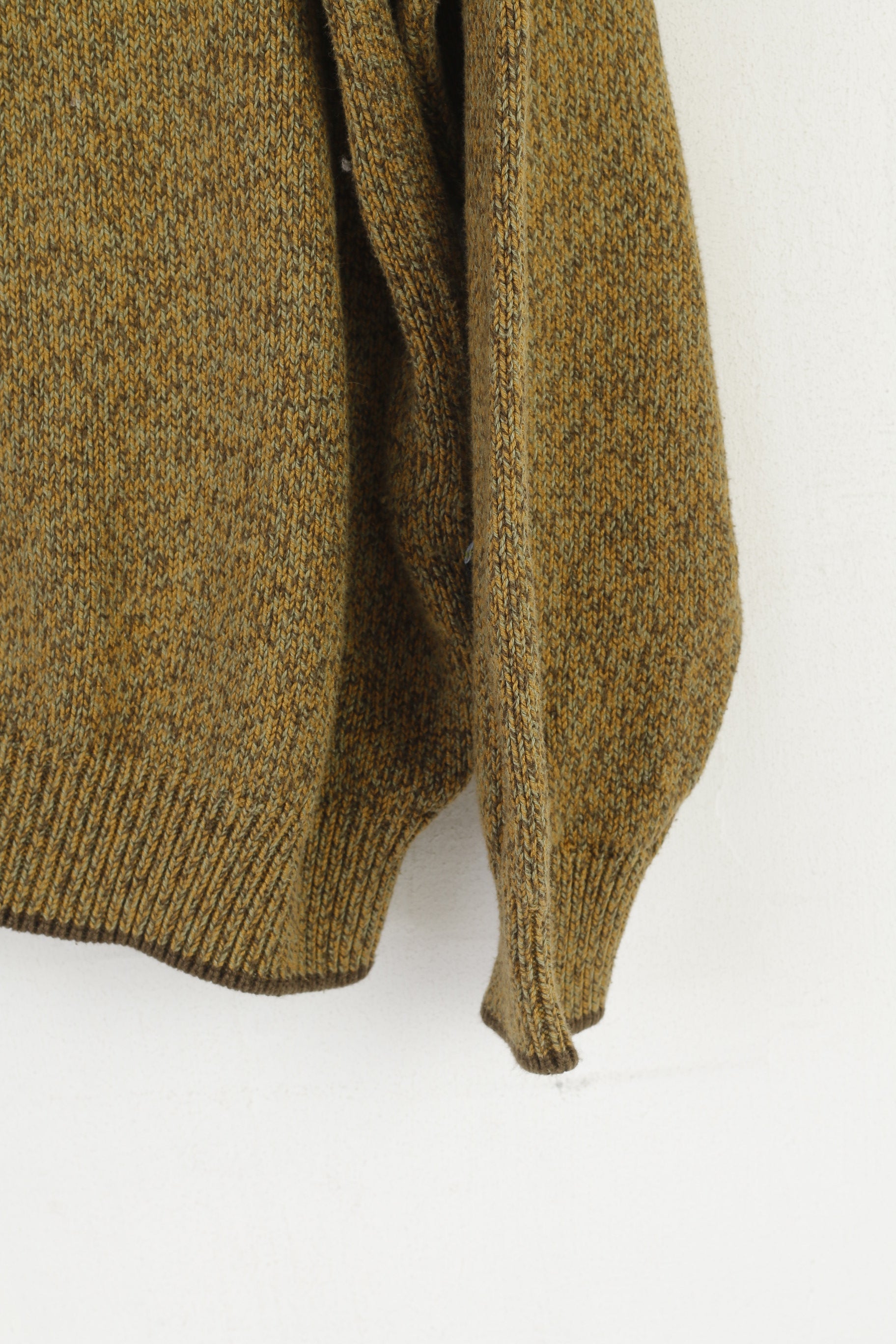 Camel Active Men L Jumper Mustard Cotton Knitwear Classic Logo Sweater