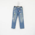 New Black Squad Men 34 Jeans Trousers Blue Cotton Loose Fit Streetwear Pants
