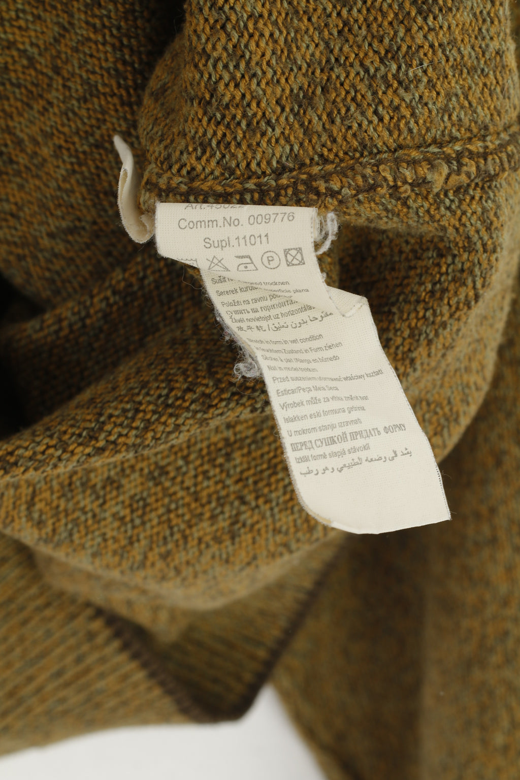 Camel Active Men L Jumper Mustard Cotton Knitwear Classic Logo Sweater