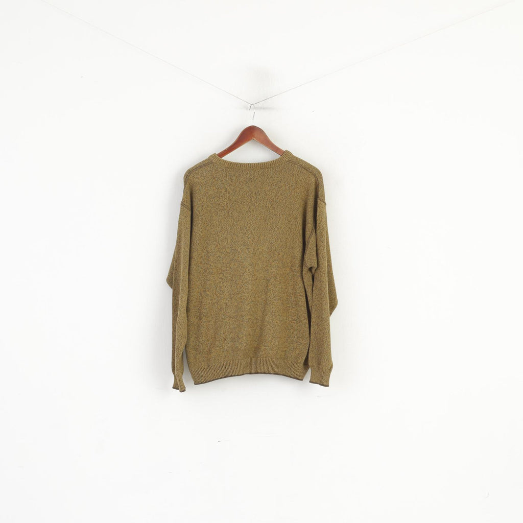 Camel Active Men L Jumper Mustard Cotton Knitwear Classic Logo Sweater