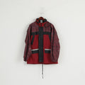 Shamp Men L Veste Bordeaux Nylon Imperméable À Capuche Zip Up Rain Top