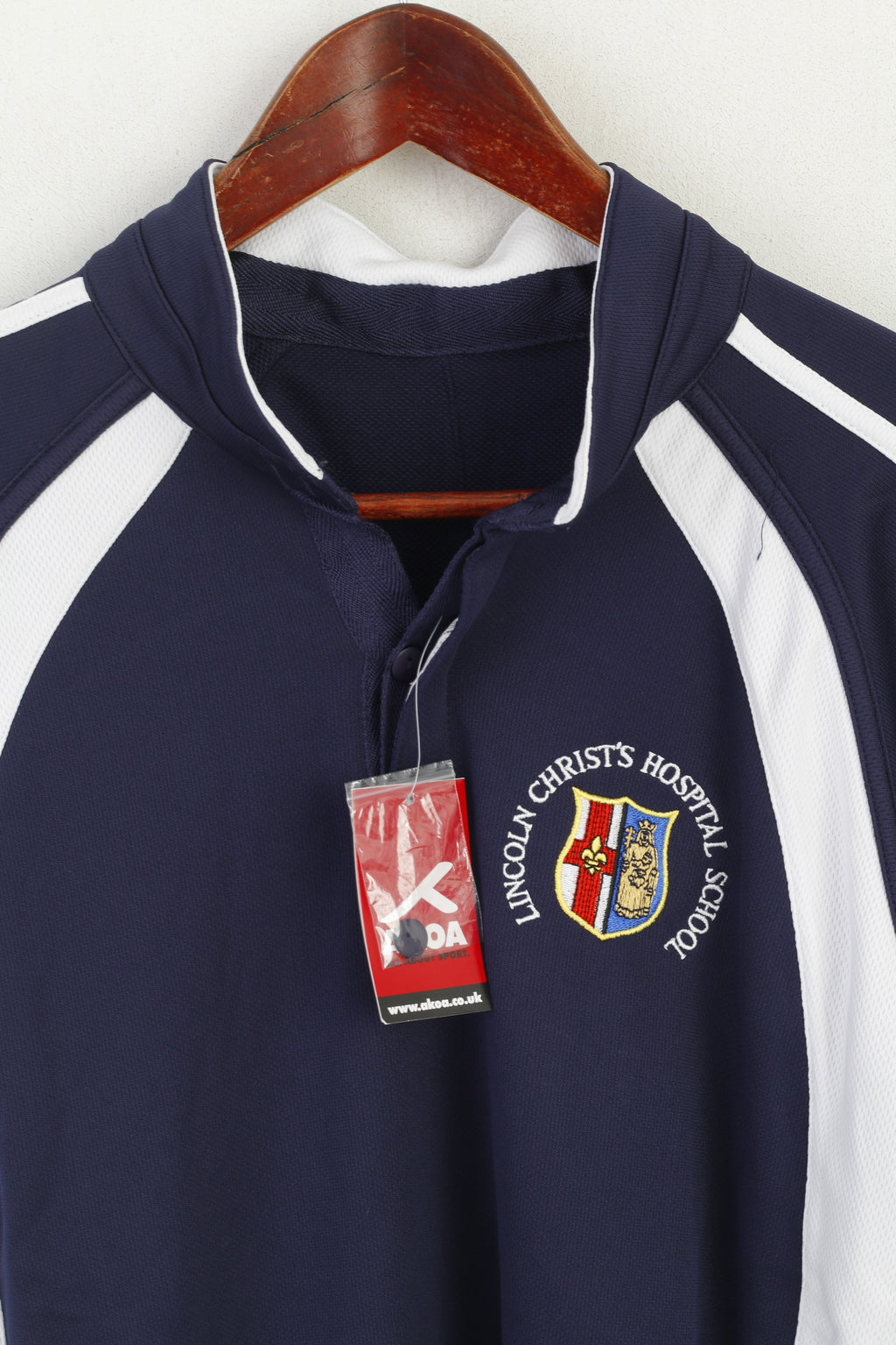 New Akoya Men M Shirt Navy Lincoln Christs Hospital School Jersey Top