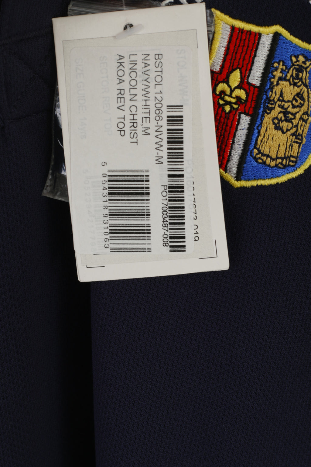 New Akoya Men M Shirt Navy Lincoln Christs Hospital School Jersey Top